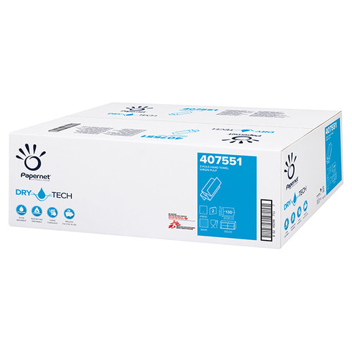 Handtuch Interfold Kurz-Z-Falz 2-lagig / 20,3x24cm / TAD-Zellstoff / hochweiß (KTN=2600 STÜCK) Produktbild