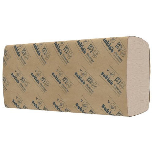 Handtuch Zickzack-V-Falz 2-lagig / 24x23cm / Beige / 100% recycelt Satino PureSoft (KTN=4000 STÜCK) Produktbild Additional View 1 L
