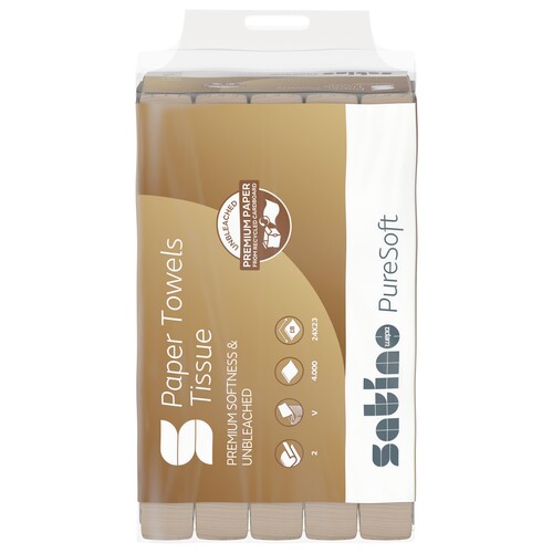 Handtuch Zickzack-V-Falz 2-lagig / 24x23cm / Beige / 100% recycelt Satino PureSoft (KTN=4000 STÜCK) Produktbild Additional View 3 L