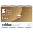 Küchenrollen 3-lagig / Beige / 64 Blatt / 26x22cm / 100% recycelt / Satino PureSoft (PACK=4 ROLLEN) Produktbild Additional View 2 S