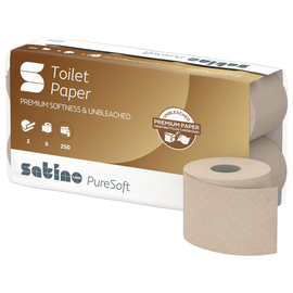 Toilettenpapier 2-lagig / 250 Blatt / Beige / 100% recycelt / Satino PureSoft (PACK=64 ROLLEN) Produktbild