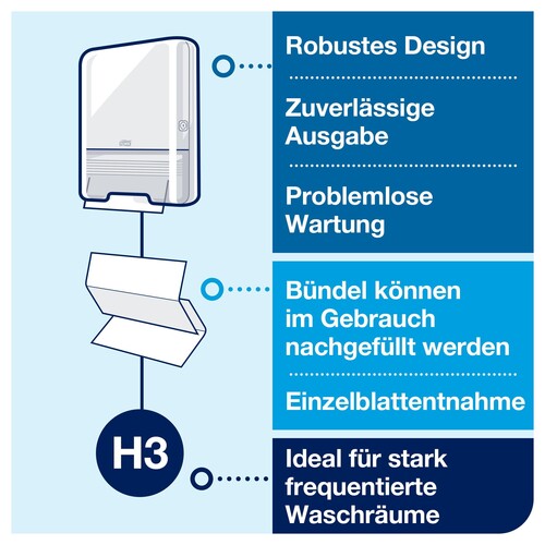Handtuch Zickzack-V-Falz 2-lagig / 23x24,8cm / Advanced H3 / hochweiß / Tork 290163 (KTN=3750 STÜCK) Produktbild Additional View 7 L