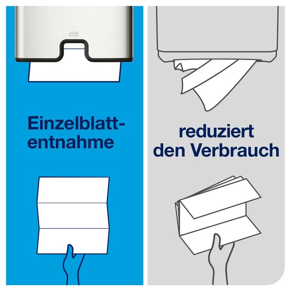 Handtuch Interfold Kurz-Z-Falz 2-lagig / 23,4x21,3cm / Universal H2 / weiß / Tork 150299 (KTN=4740 STÜCK) Produktbild Additional View 8 XL