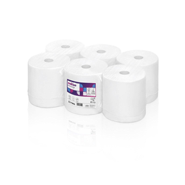 Handtuchrollen 2-lagig / hochweiß / 20cm / 150m / Ø20cm / Zellstoff  / 600 Abrisse / Innenabwicklung / Satino (PACK=6 ROLLEN) Produktbild