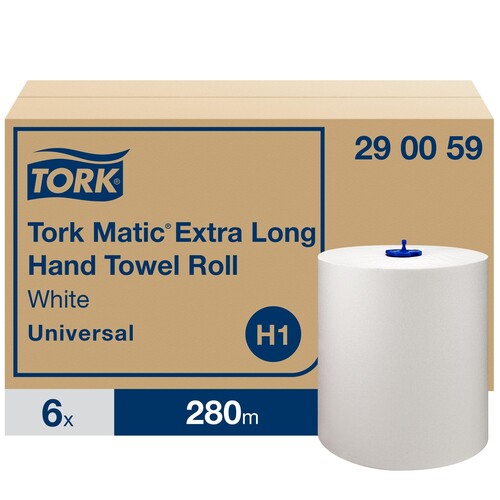 Handtuchrollen Tork Matic H1 Universal 1-lagig / hochweiß / 21cm / 280m / Ø19cm / Tork 290059 (PACK=6 ROLLEN) Produktbild Additional View 3 L