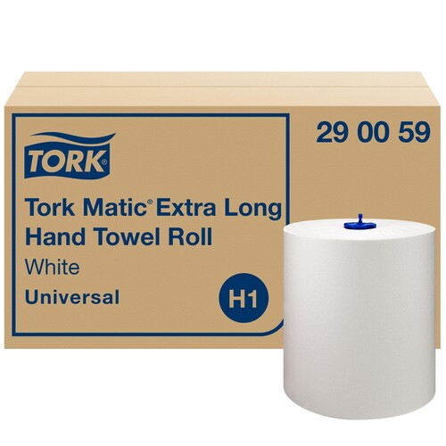 Handtuchrollen Tork Matic H1 Universal 1-lagig / hochweiß / 21cm / 280m / Ø19cm / Tork 290059 (PACK=6 ROLLEN) Produktbild Additional View 2 L