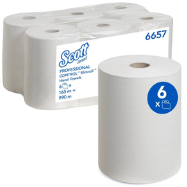 Handtuchrollen Scott Slimroll 1-lagig weiß / 19,8cm / 165m / AIRFLEX / KC 6657 Kimberly Clark (PACK=6 ROLLEN) Produktbild