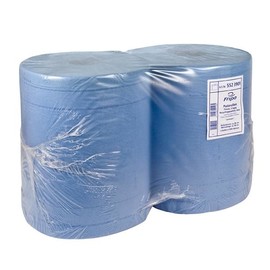 Putzrollen Recycling 3-lagig / blau / 37,5x34cm / 190m / Ø34cm / 500 Abrisse (PACK=2 ROLLEN) Produktbild