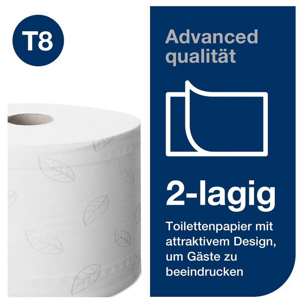 STN Toilettenpapier SmartOne T8 2-lagig / 1150 Blatt / weiß / 13,4x18cm Tork 472242 (PACK=6 ROLLEN) Produktbild Additional View 1 XL