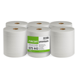 Handtuchrollen 2-lagig / hochweiß 20cm / 140m / Ø19cm / Zellstoff (PACK=6 ROLLEN) Produktbild