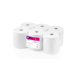 Handtuchrollen 2-lagig / hochweiß / 20,5cm / 150m / Ø19cm / Zellstoff / Wepa Prestige (PACK=6 ROLLEN) Produktbild