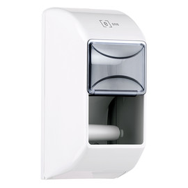 Toilettenpapierspender für 2 Normalrollen / weiß / Kunststoff / 145x145x300mm / eone Produktbild