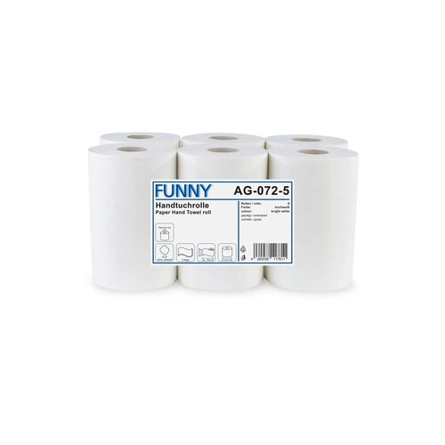 Handtuchrollen 2-lagig / hochweiß / 21,3cm / 100m / Ø15cm / Zellstoff (PACK=6 ROLLEN) Produktbild