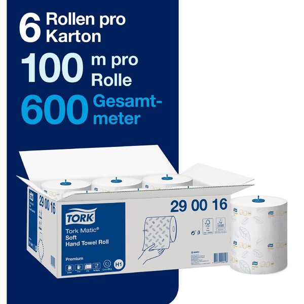 Handtuchrollen Premium H1 100m Ø19cm 2-lagig weiß 21cm Tork 290016 (PACK=6 ROLLEN) Produktbild Additional View 5 XL