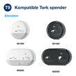 STN Toilettenpapier SmartOneMini T9 2-lagig / 620 Blatt / weiß / 13,4x18cm / Tork 472193 (KTN=12 ROLLEN) Produktbild Back View S