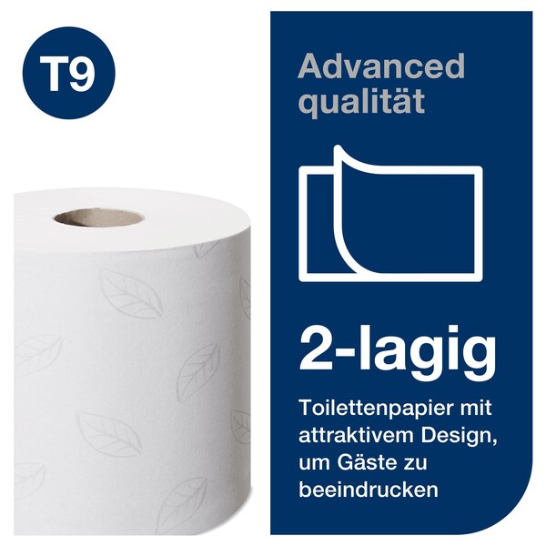 STN Toilettenpapier SmartOneMini T9 2-lagig / 620 Blatt / weiß / 13,4x18cm / Tork 472193 (KTN=12 ROLLEN) Produktbild Additional View 3 XL