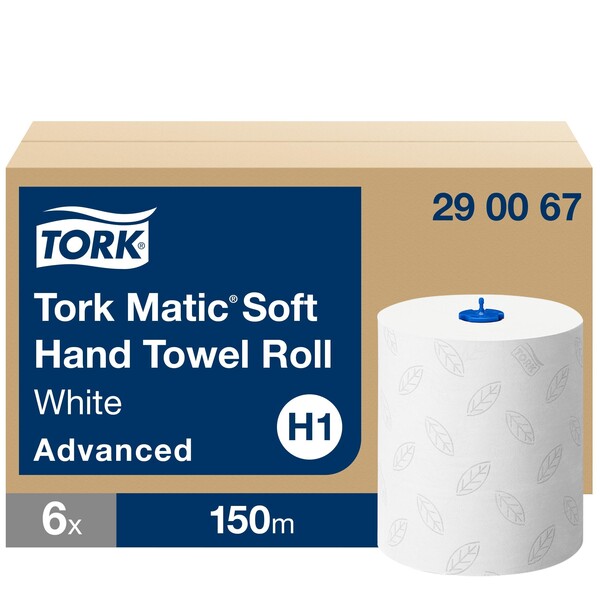 Handtuchrollen Tork Matic H1 Advanced 2-lagig / weiß / 21cm / 150m / Ø19cm / Tork 290067 (PACK=6 ROLLEN) Produktbild Additional View 3 XL