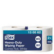 Wischtuch extra stark 2-lagig / weiß / / 23,5x34cm / 170m / Ø26,2cm / 500 Abrisse / Tork Premium 130062 (PACK=2 ROLLEN) Produktbild Additional View 1 S