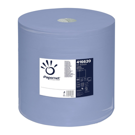 Putzrollen 3-lagig / blau / 37x36cm / 360m / Ø35cm / 1000 Abrisse Hülse Ø6cm / Recycling / Papernet Produktbild