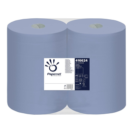 Putzrollen Superior Recycling 3-lagig / blau / 37,3x36cm /180m / Ø28cm / 500 Abrisse  / Papernet (PACK=2 ROLLEN) Produktbild
