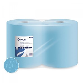 Putzrollen SkyTech 2.1000XL Recycling 2-lagig / blau / 36x36cm / 360m / Ø30cm / 1000 Abrisse Produktbild