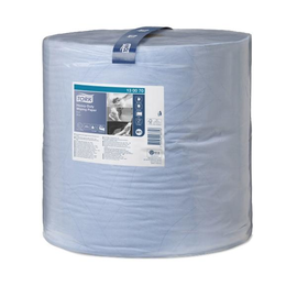 Wischtuch extra stark 2-lagig / blau / 36,9x34cm / 340m / Ø37,5cm / 1000 Abrisse / Tork  Premium 130070 Produktbild