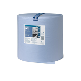 Wischtuch extra stark 2-lagig / blau / 36,9x34cm / 340m / Ø37,5cm / 1000 Abrisse / Tork  Premium 130070 Produktbild