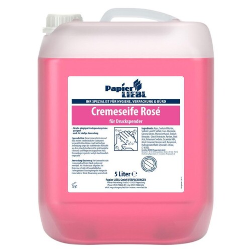 Cremeseife rose 5Liter / Kanister / PAPIER LIEBL Produktbild Front View L