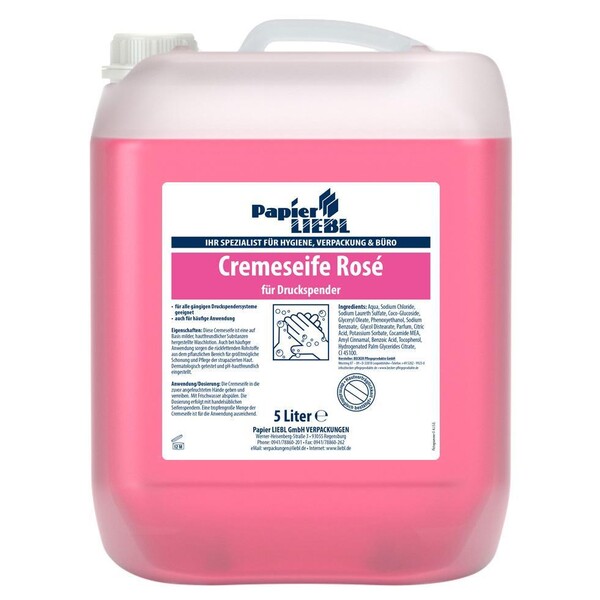 Cremeseife rose 5Liter / Kanister / PAPIER LIEBL Produktbild Front View XL