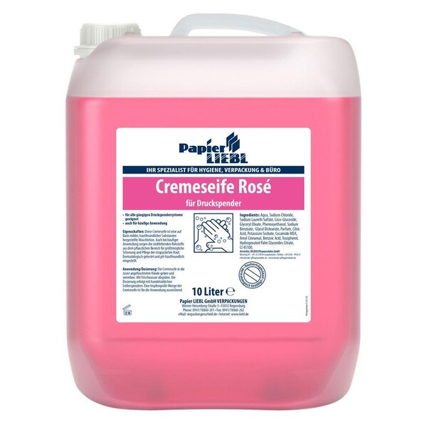 Cremeseife rose 10Liter / Kanister / PAPIER LIEBL (ST=10 LITER) Produktbild Front View XL