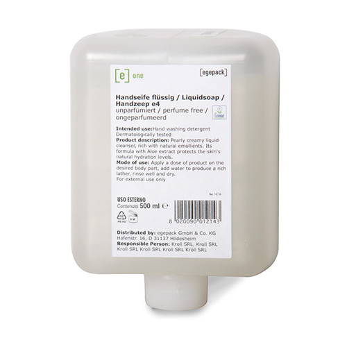 Cremeseife e4 unparfümiert 500ml / e one (KARTON = 12 FLASCHEN Á 500 MILLILITEr) Produktbild Front View L