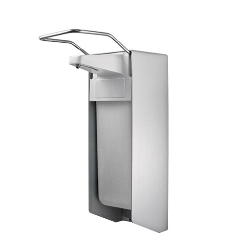 Desinfektionsmittel- & Seifenspender mit kurzem Armhebel 1000ml / silber / Aluminium / Temdex SD 1001 Produktbild Front View L