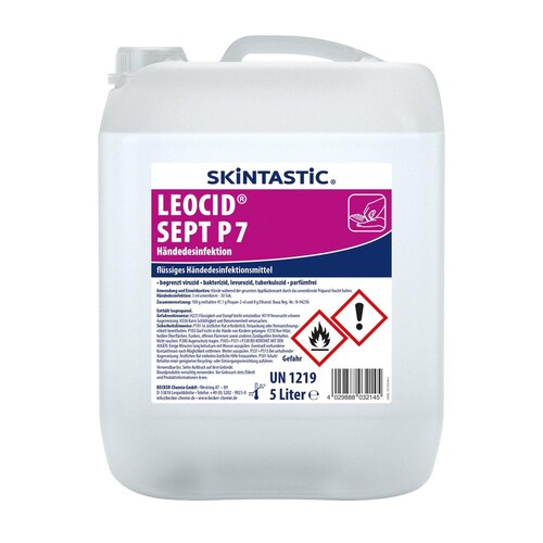 Händedesinfektion Skintastic Leocid Sept P7 5 Liter Kanister (ST=5 LITER) Produktbild Front View L