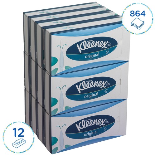 Kosmetiktücher 3-lagig / 20x20cm / Zellstoff / weiß Kimberly Clark 8824 (KARTON = 12 BOXEN Á 72 TÜCHER) Produktbild Additional View 2 L