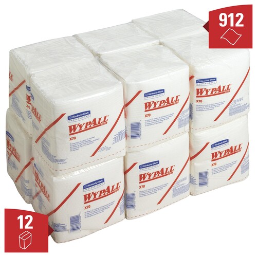 Wischtuch Wypall X70 / 8387 weiß / 30,5x31,8cm / 912 Tücher Viertelgefaltet Produktbild Additional View 4 L