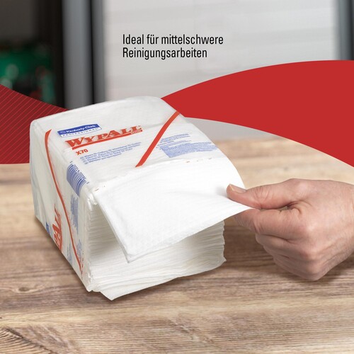 Wischtuch Wypall X70 / 8387 weiß / 30,5x31,8cm / 912 Tücher Viertelgefaltet Produktbild Additional View 6 L