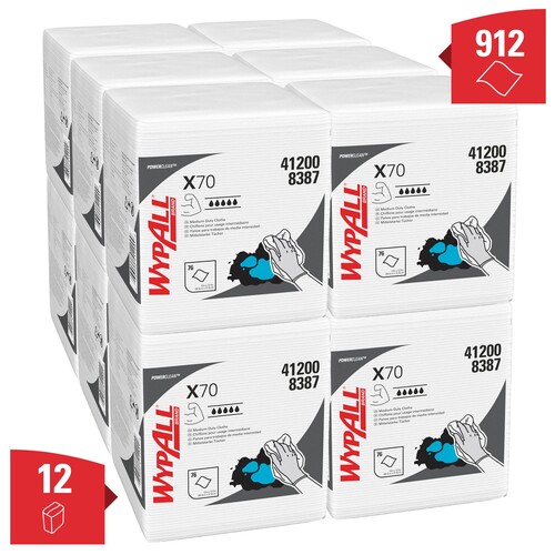 Wischtuch Wypall X70 / 8387 weiß / 30,5x31,8cm / 912 Tücher Viertelgefaltet Produktbild Additional View 9 L