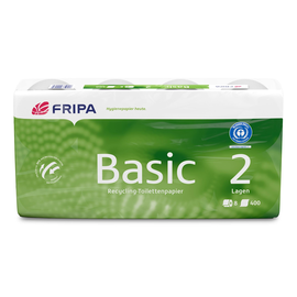 Toilettenpapier 2-lagig / 400 Blatt / Recycling / weiß / Fripa Basic (PACK=48 ROLLEN) Produktbild