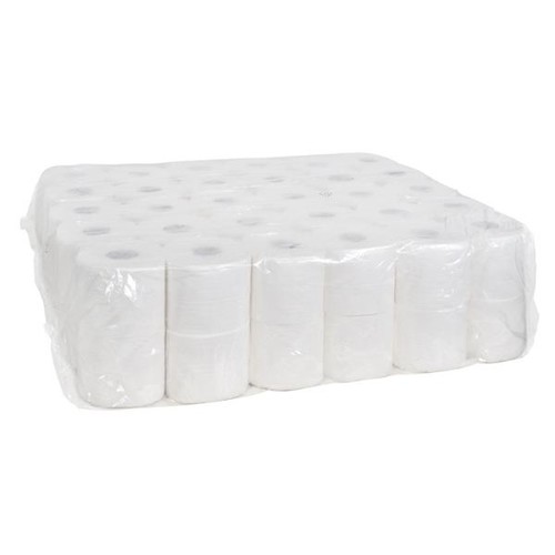 Toilettenpapier 2-lagig / 480 Blatt / Zellstoff / hochweiß / (PACK=60 ROLLEN) Produktbild Front View L