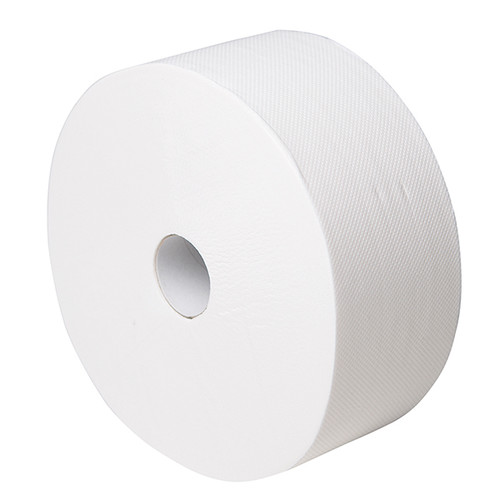 Toilettenpapier Jumbo Mini 2-lagig / 9,2cm 240m / Ø25cm / Zellstoff / weiß / e6 e one (PACK=9 ROLLEN) Produktbild Front View L