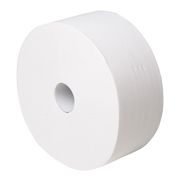 Toilettenpapier Jumbo Mini 2-lagig / 9,2cm 240m / Ø25cm / Zellstoff / weiß / e6 e one (PACK=9 ROLLEN) Produktbild Front View XL