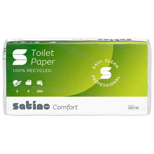 Toilettenpapier 2-lagig / 250 Blatt / Recycling / hochweiß / Satino comfort (PACK=8 ROLLEN) Produktbild Additional View 2 L