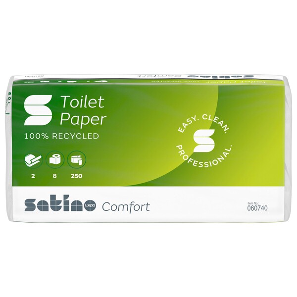 Toilettenpapier 2-lagig / 250 Blatt / Recycling / hochweiß / Satino comfort (PACK=8 ROLLEN) Produktbild Additional View 2 XL