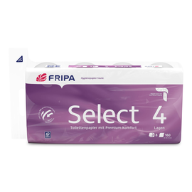 Toilettenpapier 4-lagig / 160 Blatt / Zellstoff / hochweiß / Fripa Select (PACK=8 ROLLEN) Produktbild