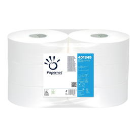Toilettenpapier Jumbo Rollen 2-lagig / 9cm 360m / Ø26,2cm / Zellstoff / hochweiß / Papernet (PACK=6 ROLLEN) Produktbild