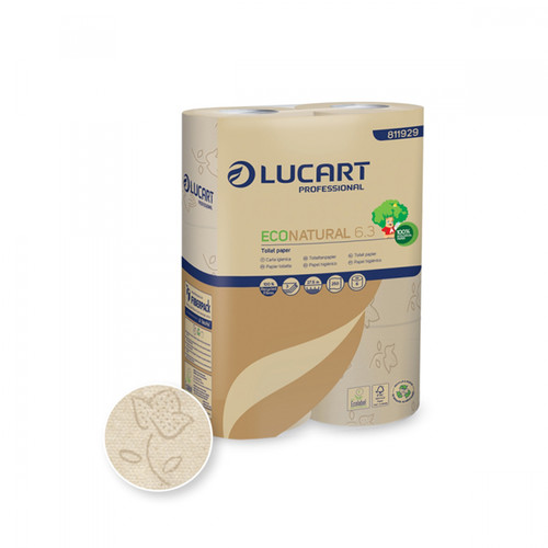 Toilettenpapier 3-lagig / 250 Blatt / Fiberpack / havanna ECONATURAL 6.3 (PACK=30 ROLLEN) Produktbild Front View L