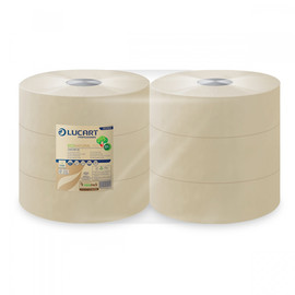 Toilettenpapier Jumbo Rollen 2-lagig / 8,9cm 350m / Ø26cm / Fiberpack / havanna / Lucart EcoNatural 350 (PACK=6 ROLLEN) Produktbild