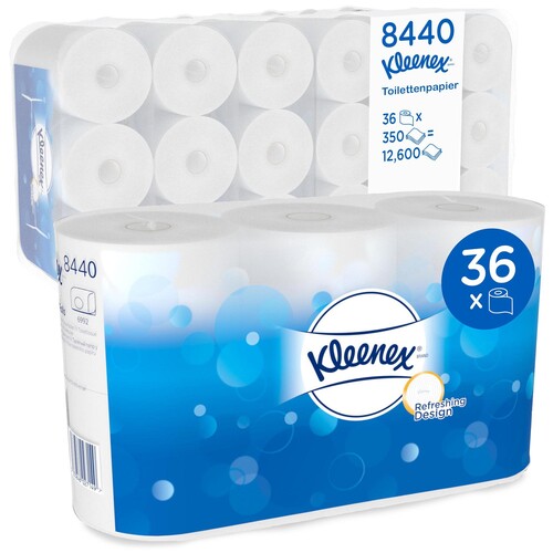 Toilettenpapier 3-lagig / 350 Blatt / Zellstoff / hochweiß / Kimberly Clark 8440 (KTN=36 ROLLEN) Produktbild Additional View 1 L