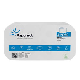 Toilettenpapier 3-lagig / 250 Blatt / Recycling / weiß / Papernet (PACK=64 ROLLEN) Produktbild
