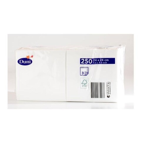 Servietten Zelltuch 1/4 Falz / 24x24cm / 3-lagig / weiß / Duni (PACK=250 STÜCK) Produktbild Additional View 1 L